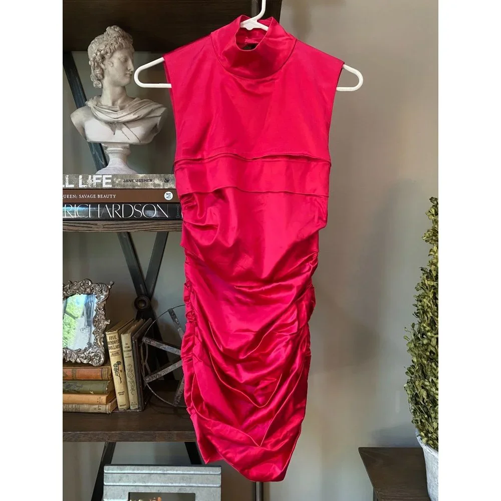 DUNDAS x REVOLVE Grace Mini Dress Hot Pink Women's Size Small - Picture 6 of 13